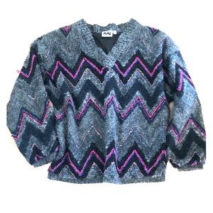 VINTAGE Allen Wah Collection Mixed Media sweater